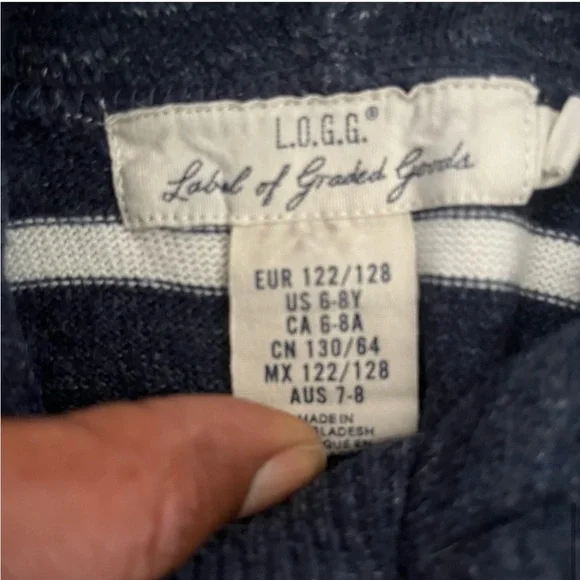 {preloved} Boy’s H & M Striped Hooded Sweater - Picture 4 of 4